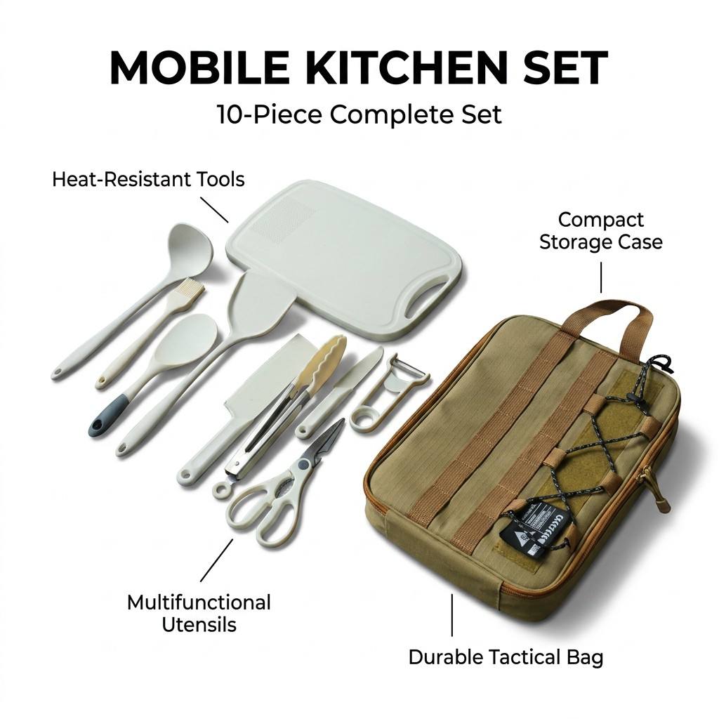 Camping Cooking Set Jetboil - Portable 9Pcs Camping Kitchenware Set Outdoor