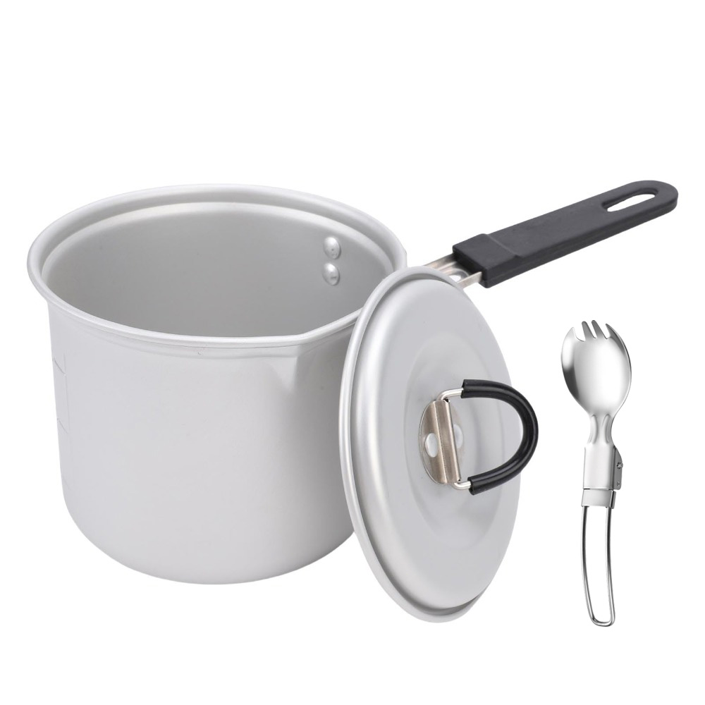 Camping Cooking Pot With Lid - Camping Cooking Pot, 770ml Portable Aluminum