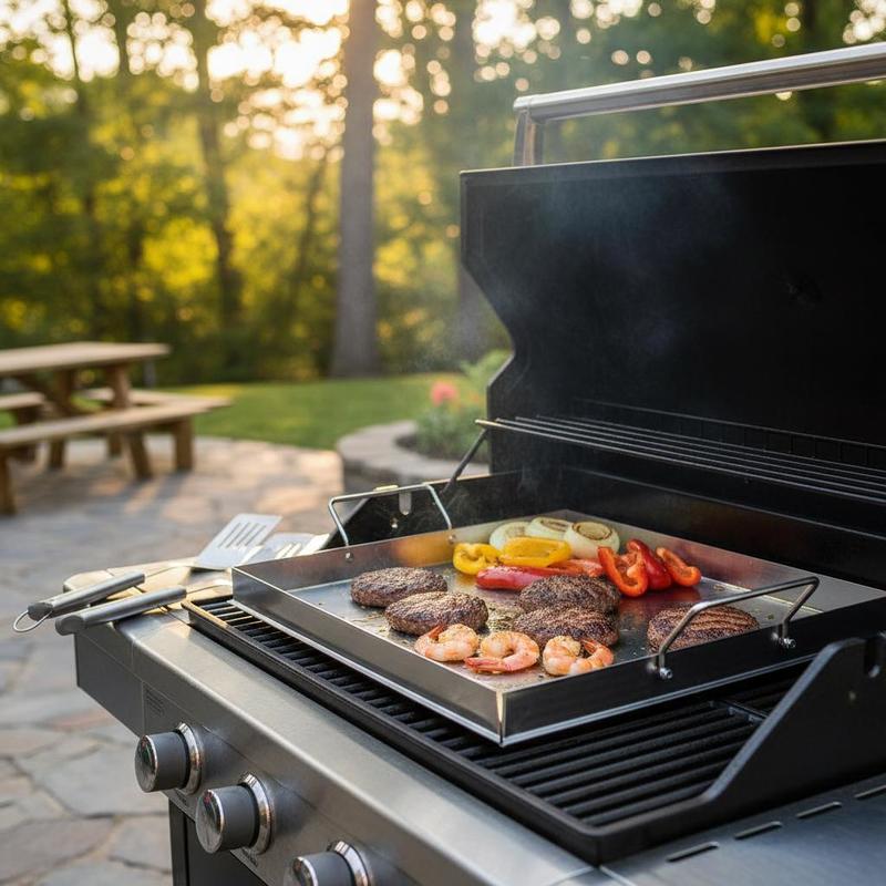 Camping Outdoor Cooking Equipment - Universal Flat Top Griddle 18x16 Inch