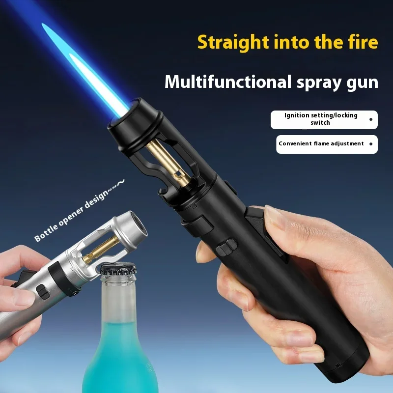 Camping Cooking Gifts - High-Power Metal Inflatable Lighter Windproof Kitchen