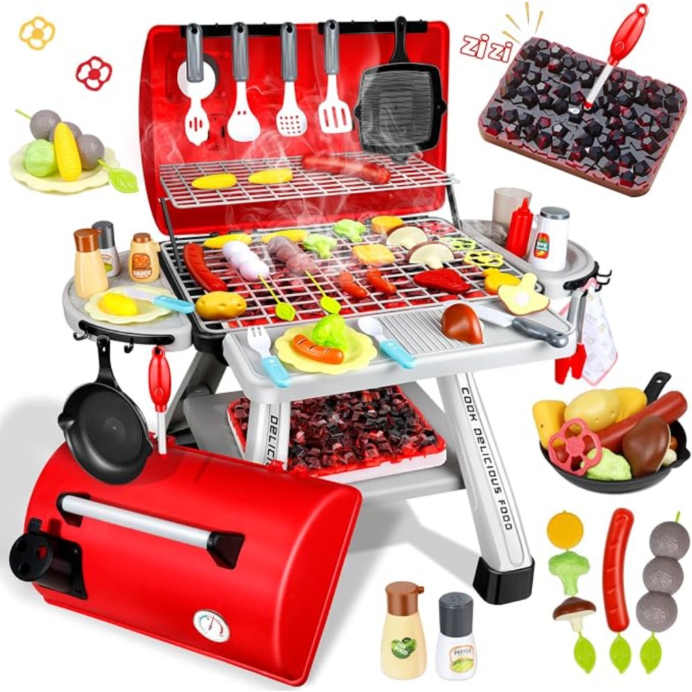 Camping Cooking Gifts - Barbecue Grill Toy Set Kids BBQ