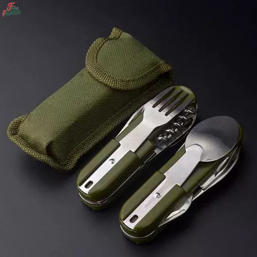 Camping Cooking Utensil Set - Camping Gear 5-in-1 Stainless Steel Travel