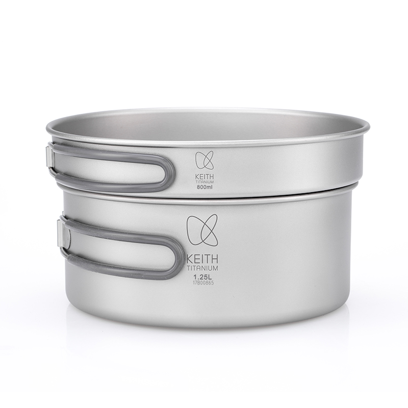 Camping Cooking Utensil Set - KEITH Pure Titanium 2-Piece Cookware Set