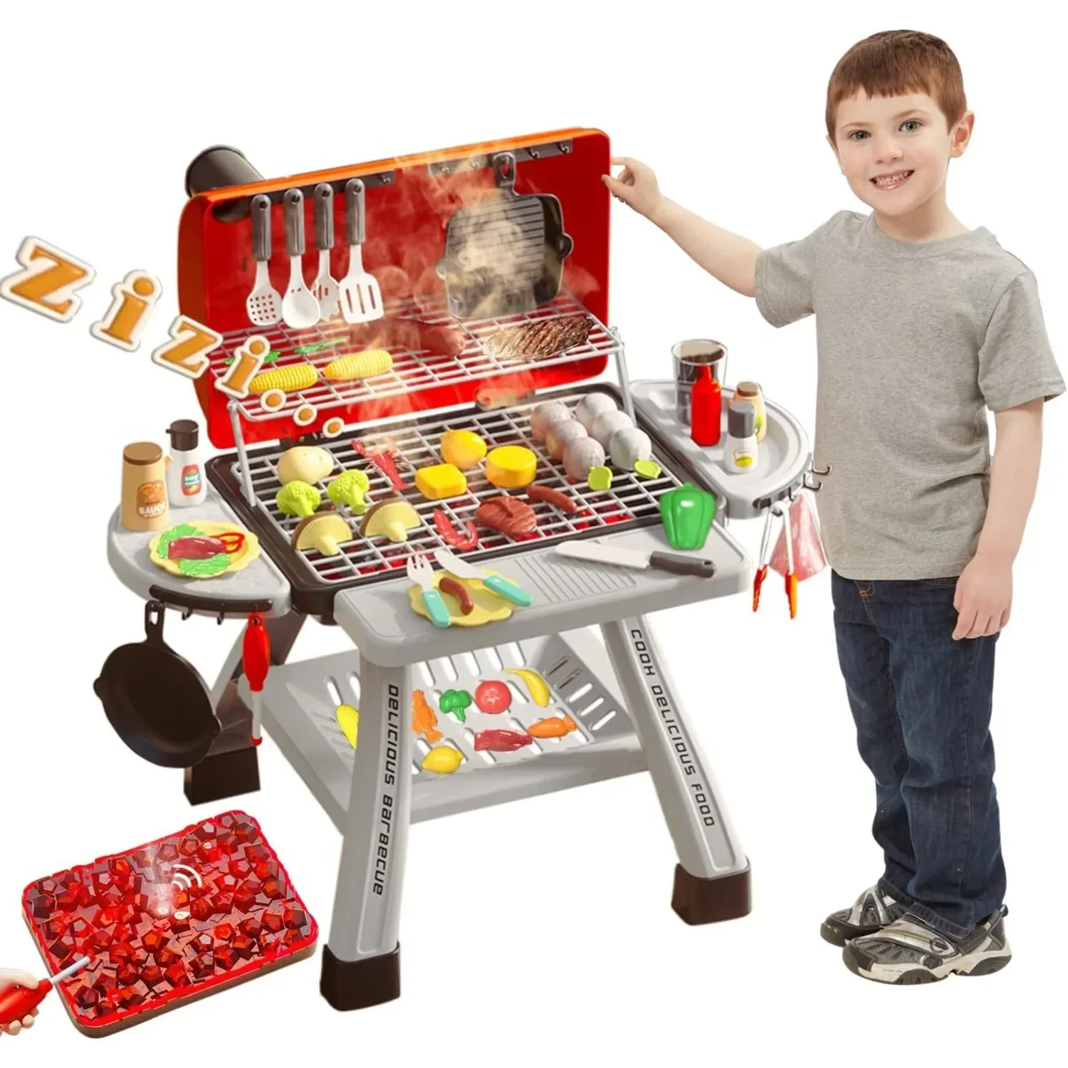 Camping Cooking Gifts - Barbecue Grill Toy Set Kids BBQ