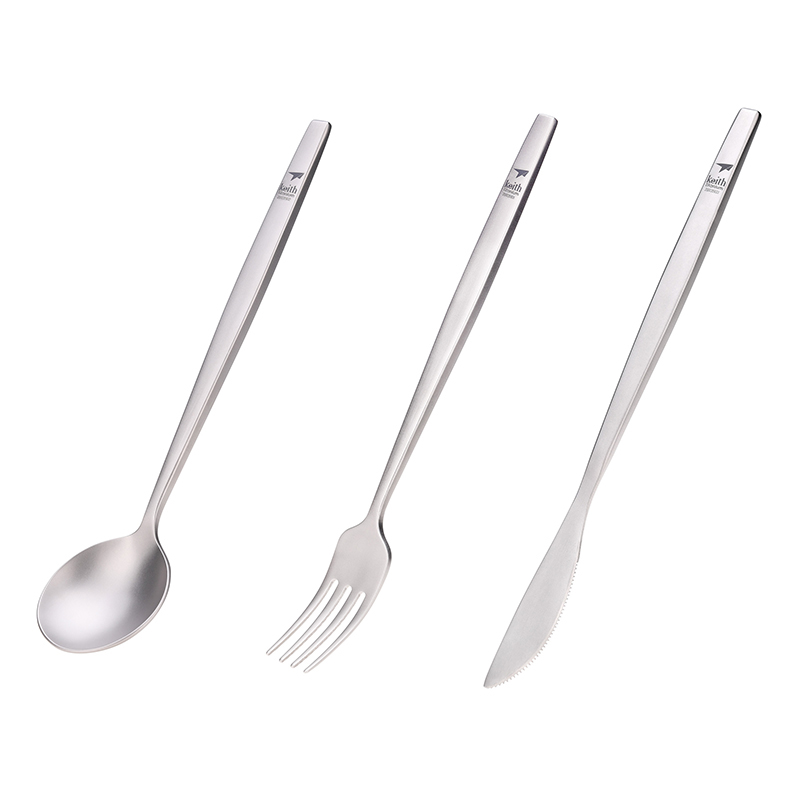 Camping Cooking Ware - Keith Titanium Portable Spoon Fork Knife