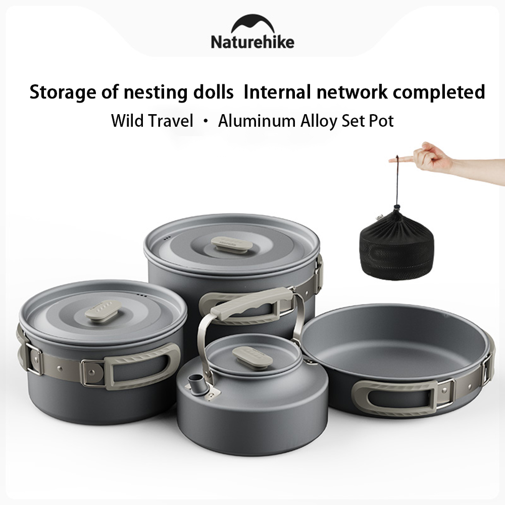 Camping Cooking Pot Set - Naturehike Outdoor Pot Set,Camping Cooking Equipment,Portable