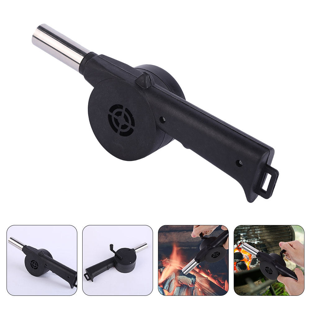 Camping Cooking Fire - Manual Blower Black Hand Crank Bbq