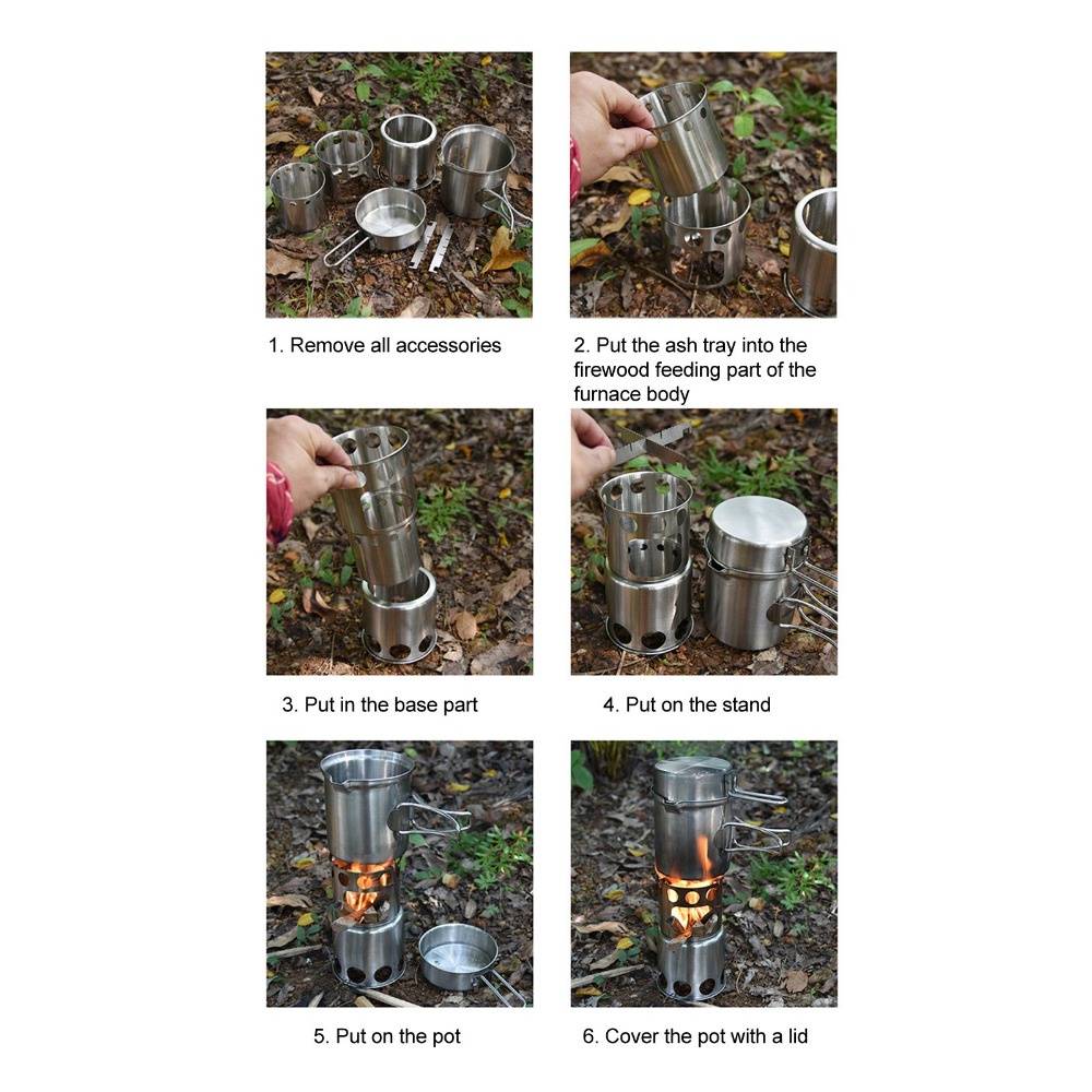 Stainless Steel Camping Cookwa - Camping Cooking Pot With Lid ulasan dan harga