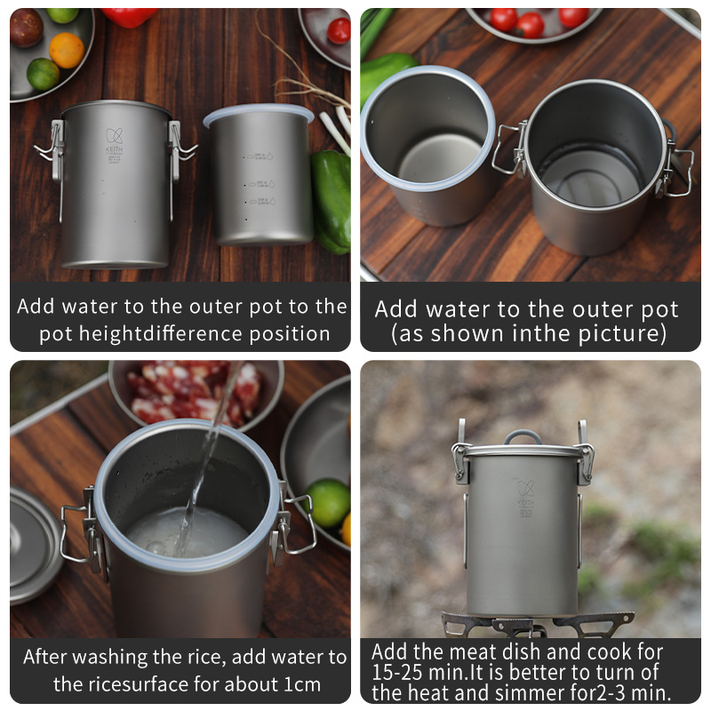 KEITH Pure Titanium Rice Cooke - Camping Cooking Ware ulasan dan harga
