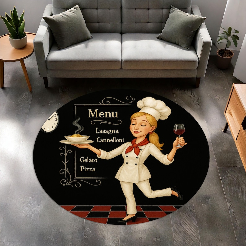 Blonde Chef Round Kitchen Rug, - Camping Cooking Gifts ulasan dan harga