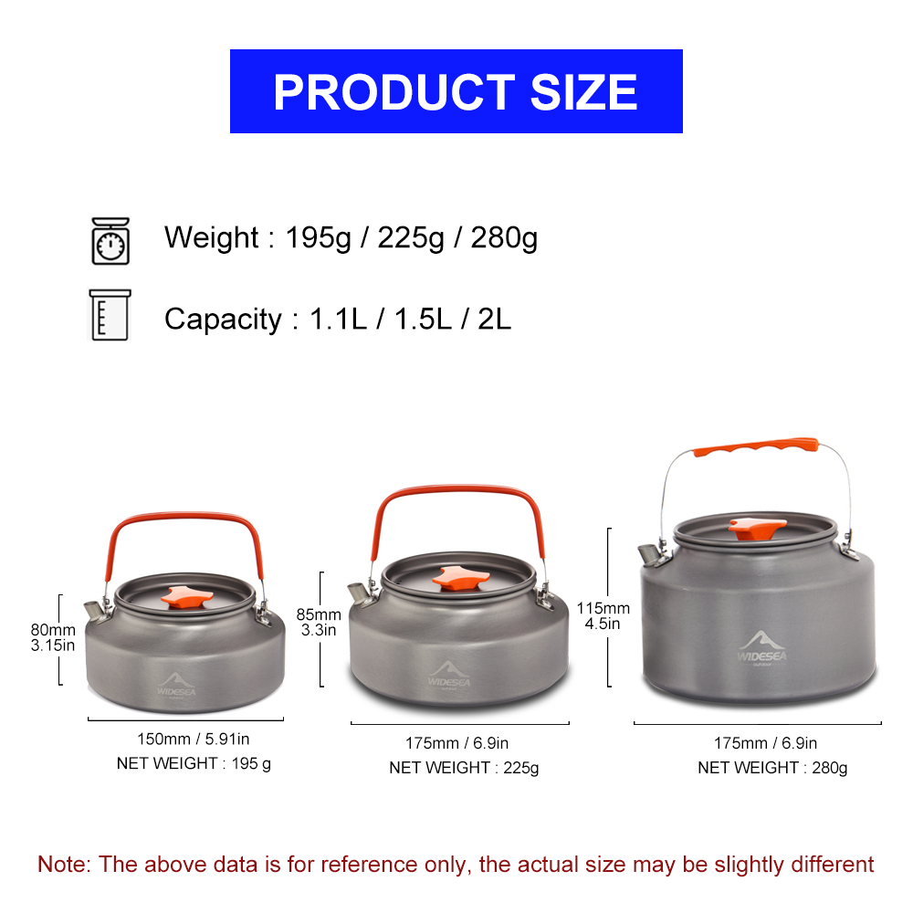 Widesea 1.1L 2L1.5L Camping Wa - Camping Cooking Pot Set ulasan dan harga