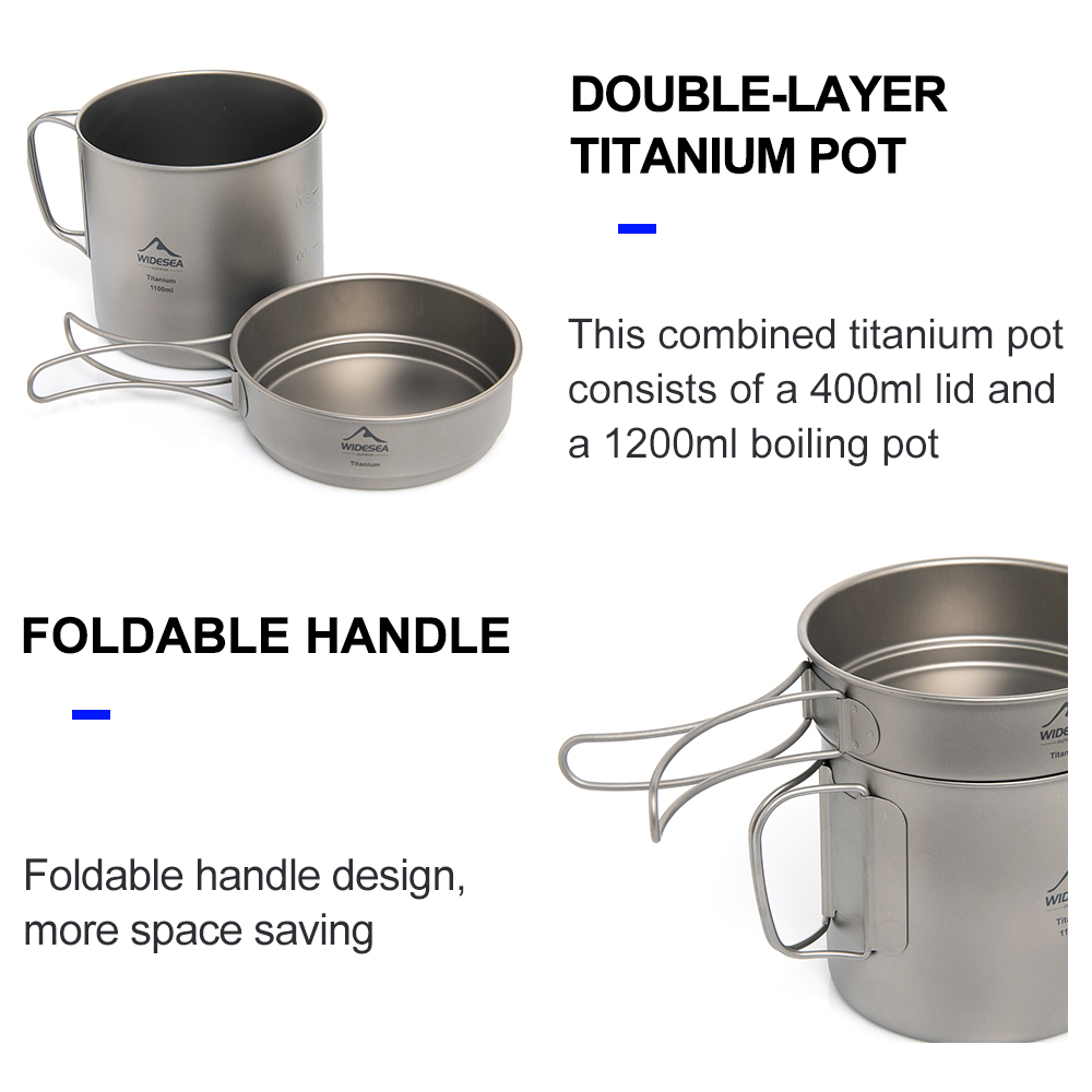 Widesea Ultralight Titanium Ca - Camping Cooking Pot Set ulasan dan harga