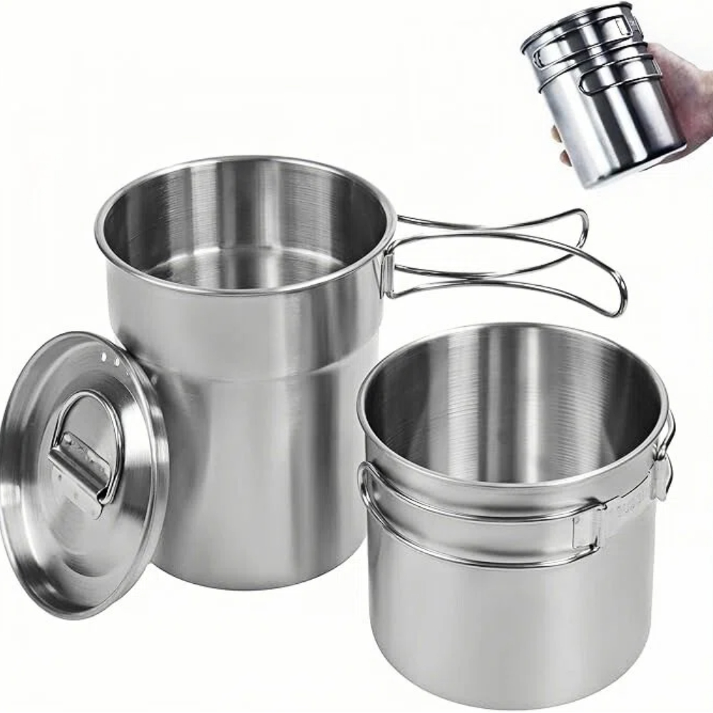 Foldable Camping Cups Mugs Cam - Camping Cooking Pot With Lid ulasan dan harga