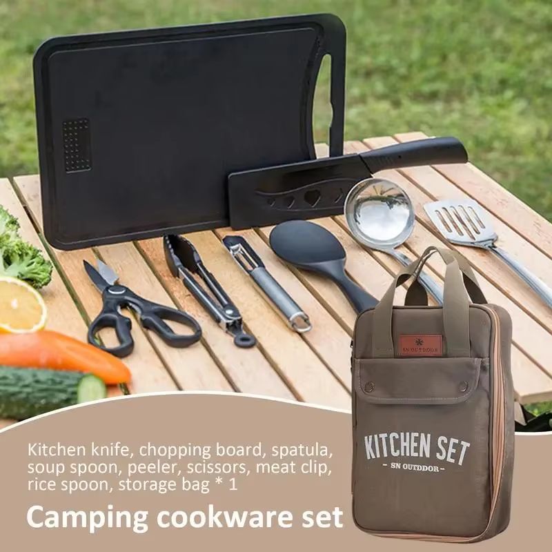 8pcs Camping Kitchen Cookware  - Camping Cooking Ware ulasan dan harga