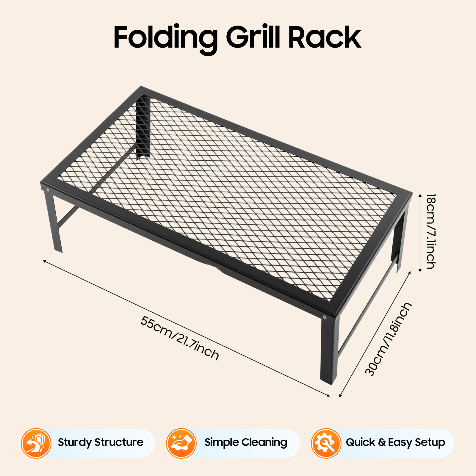 Portable Foldable Camping Gril - Camping Cooking Grate ulasan dan harga