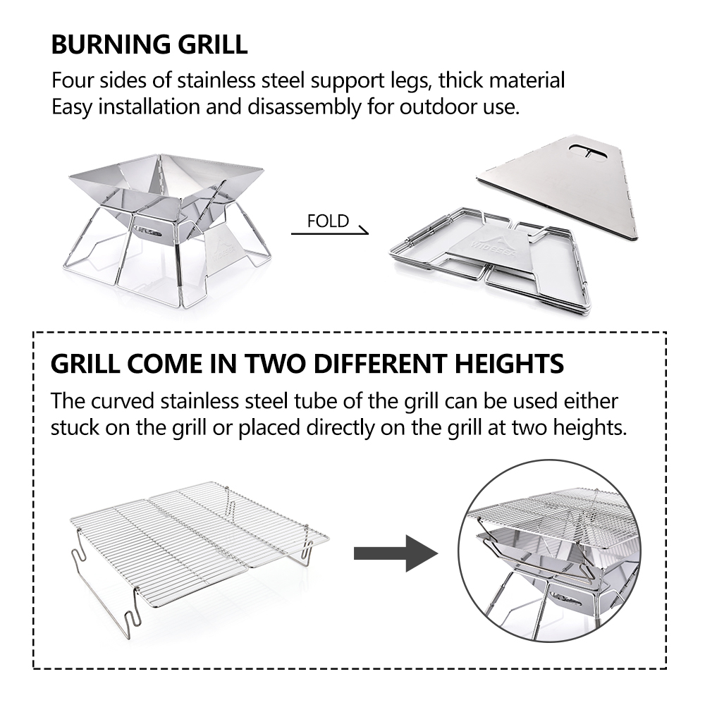 Widesea Windproof Wood-Burning - Camping Cooking Fire ulasan dan harga