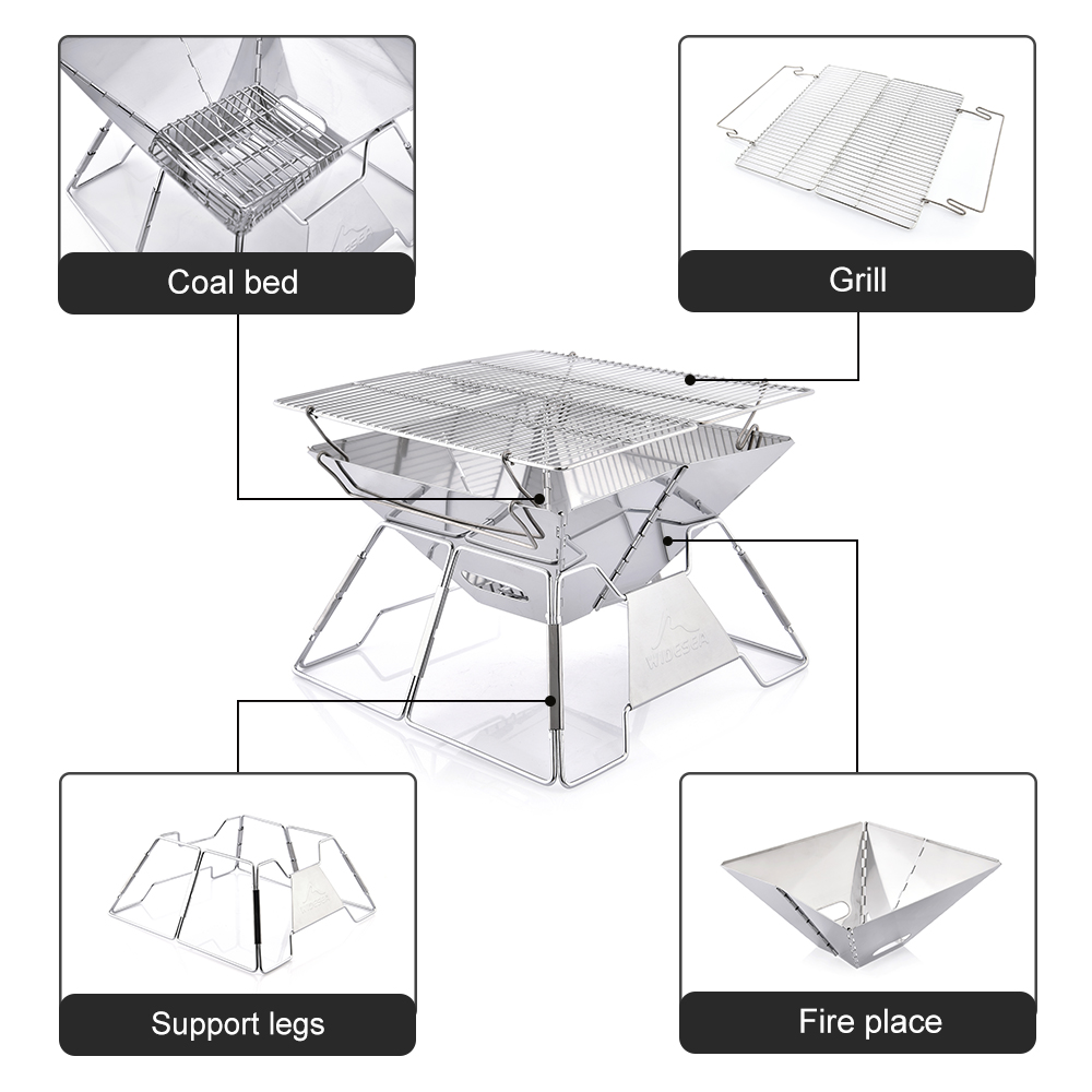 Widesea Windproof Wood-Burning - Camping Cooking Fire ulasan dan harga