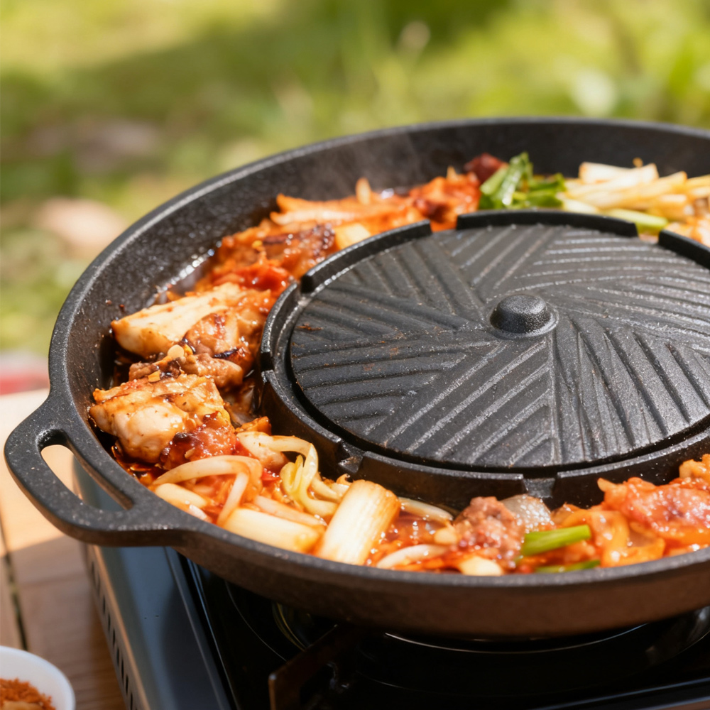 KOSUN Korean BBQ Grill Pan 2 i - Cooking Outdoor Camping ulasan dan harga