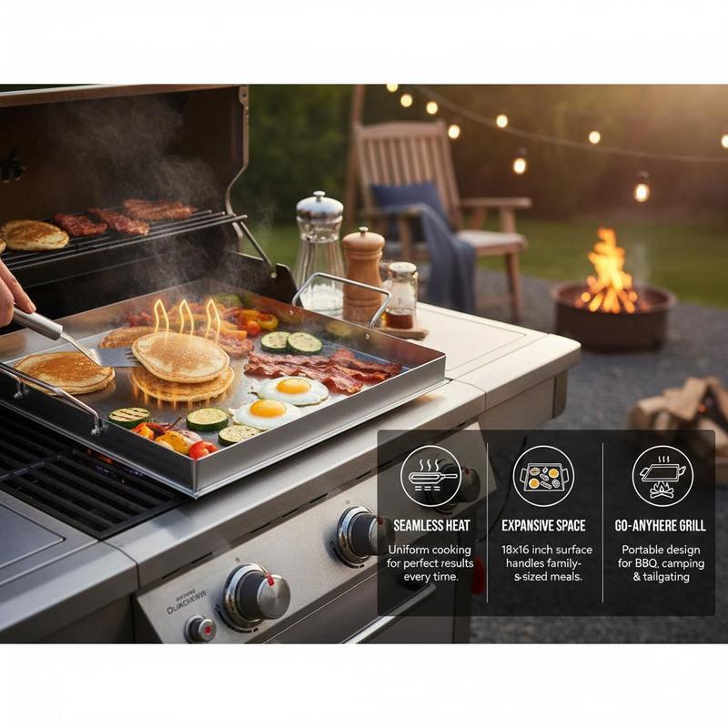 Universal Flat Top Griddle 18x - Camping Outdoor Cooking Equipment ulasan dan harga