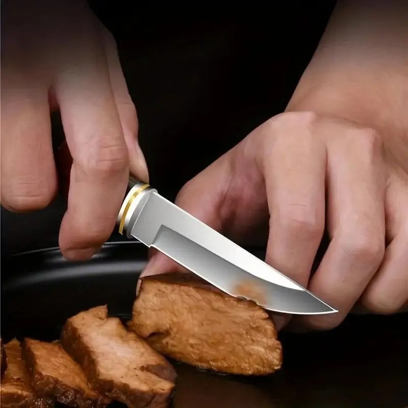 Premium Stainless Steel BBQ Kn - Camping Cooking Knife With Sheath ulasan dan harga