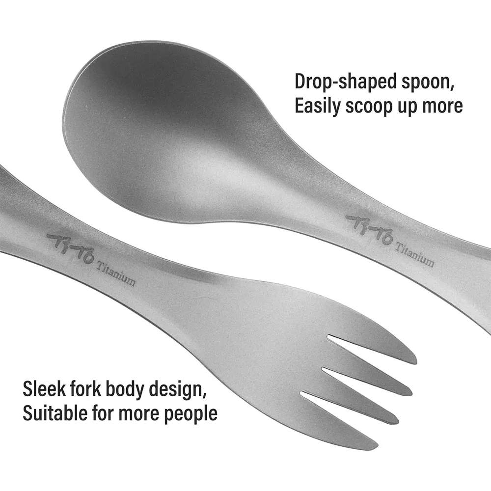 Titanium Spork 2-in-1 Spoon Ul - Camping Outdoor Cooking Equipment ulasan dan harga