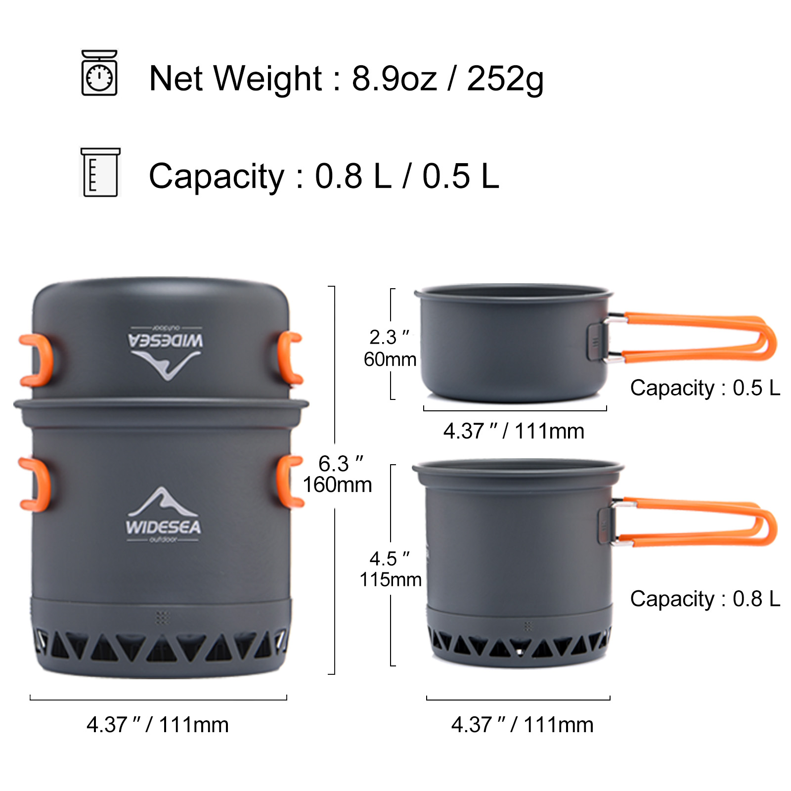 Widesea Camping 1.3L 2.3L Cook - Camping Cooking Set Jetboil ulasan dan harga