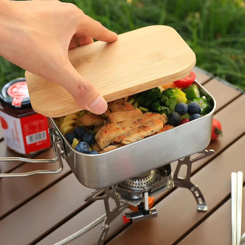 304 Stainless Steel Lunch Box  - Camping Cooking Container ulasan dan harga