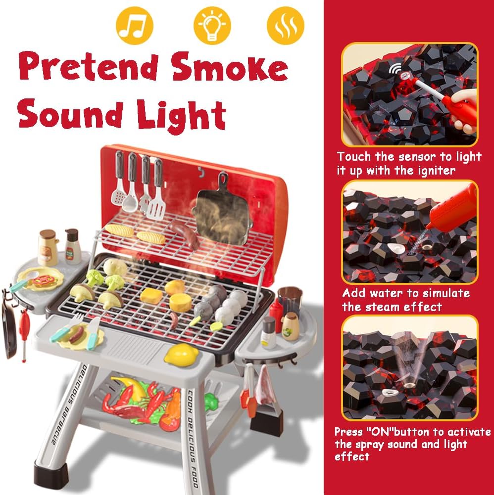 Kids BBQ Grill Playset Play Ki - Camping Cooking Gifts ulasan dan harga