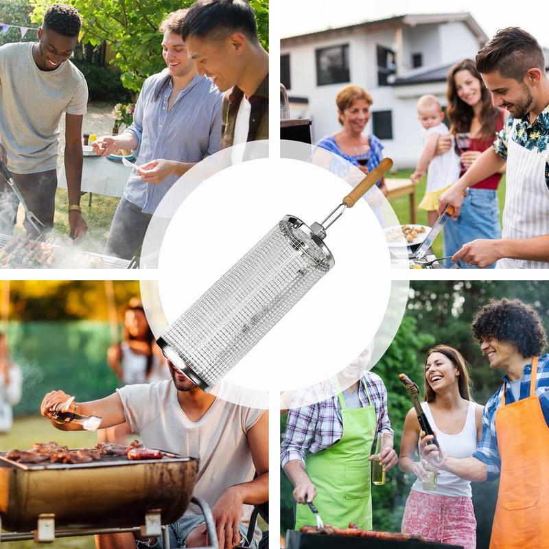 1pc Stainless Steel Rotating B - Camping Cooking Gifts ulasan dan harga