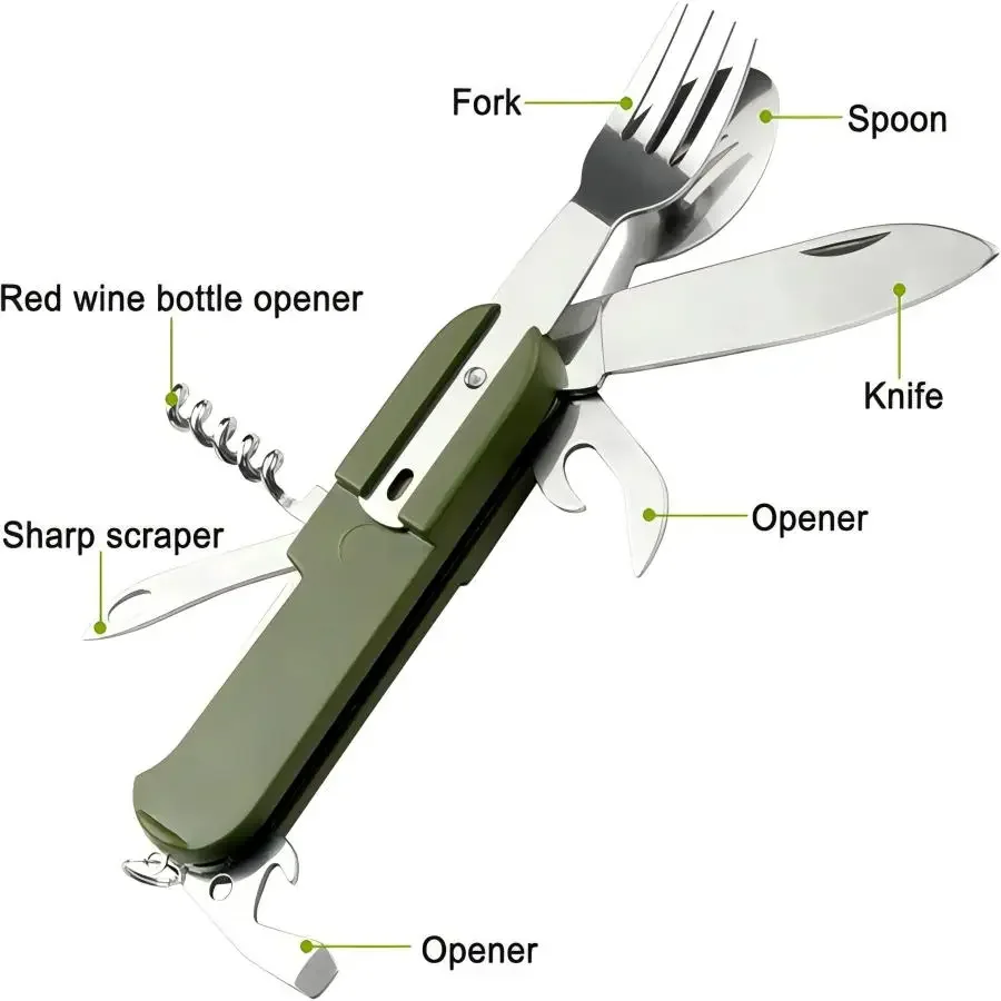 Camping Gear 5-in-1 Stainless  - Camping Cooking Utensil Set ulasan dan harga