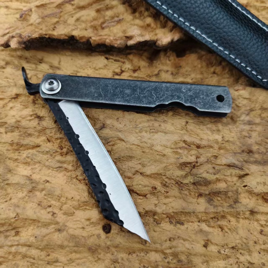 Higonokami  Handmade Stonewash - Camping Cooking Knife With Sheath ulasan dan harga