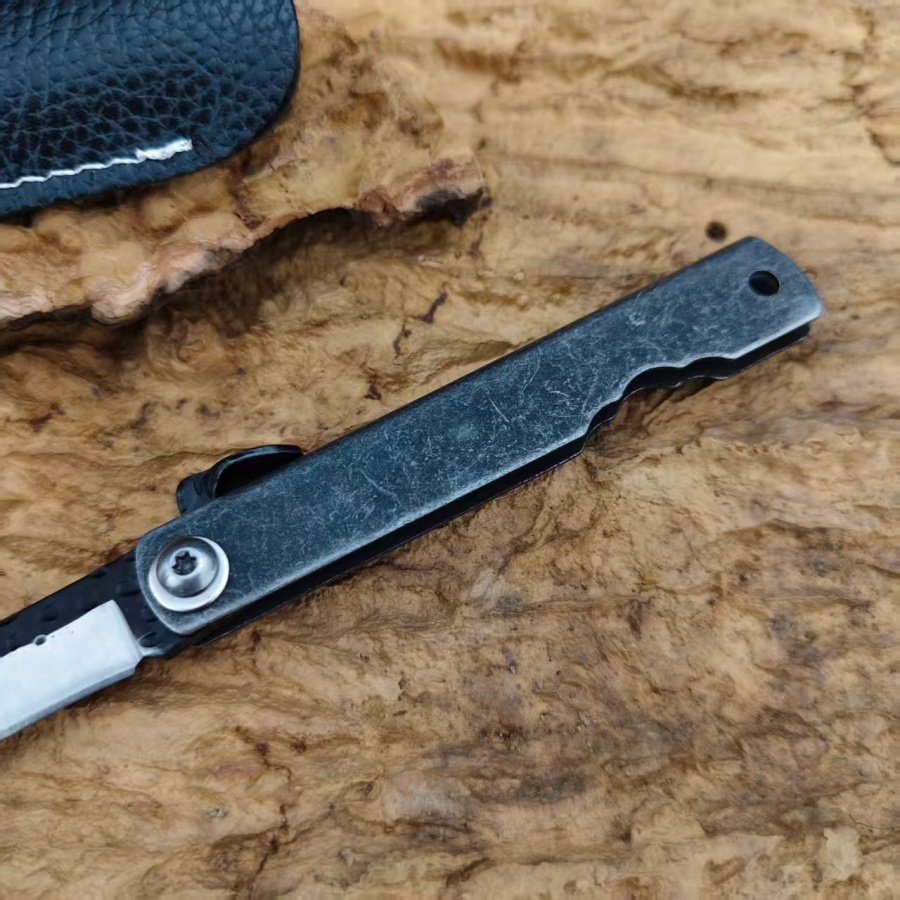 Higonokami  Handmade Stonewash - Camping Cooking Knife With Sheath ulasan dan harga