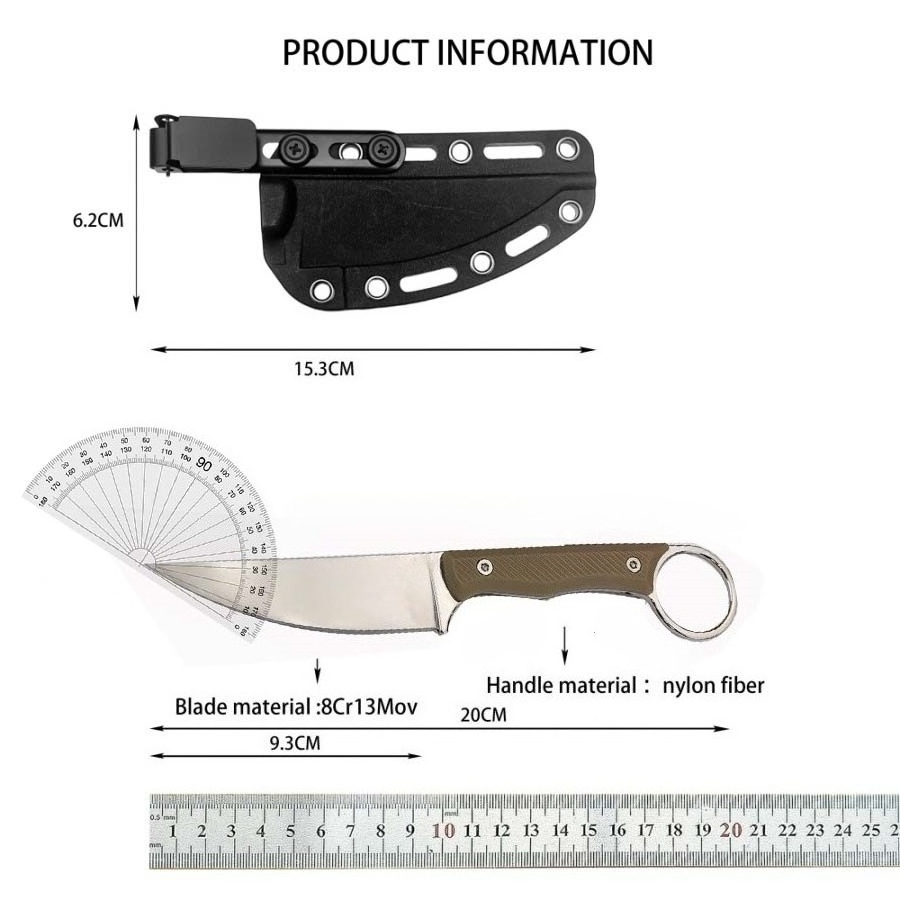 1PC High-quality Outdoor Campi - Camping Cooking Knife With Sheath ulasan dan harga