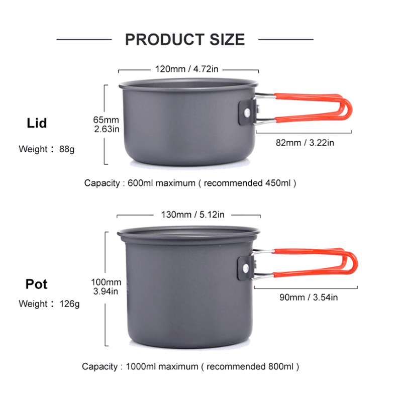 Widesea Ultralight Camping Coo - Camping Cooking Pot Set ulasan dan harga