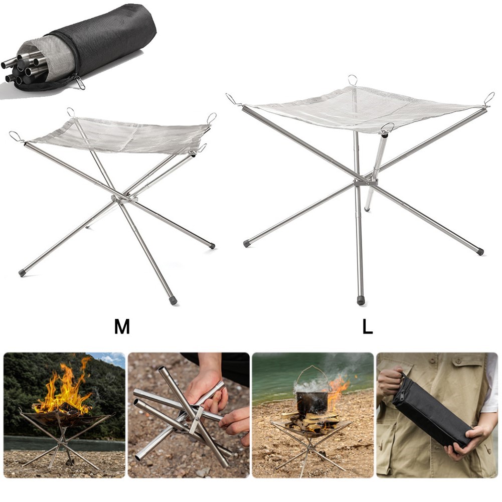 Portable Camping Fire Pit Gril - Camping Cooking Grate ulasan dan harga