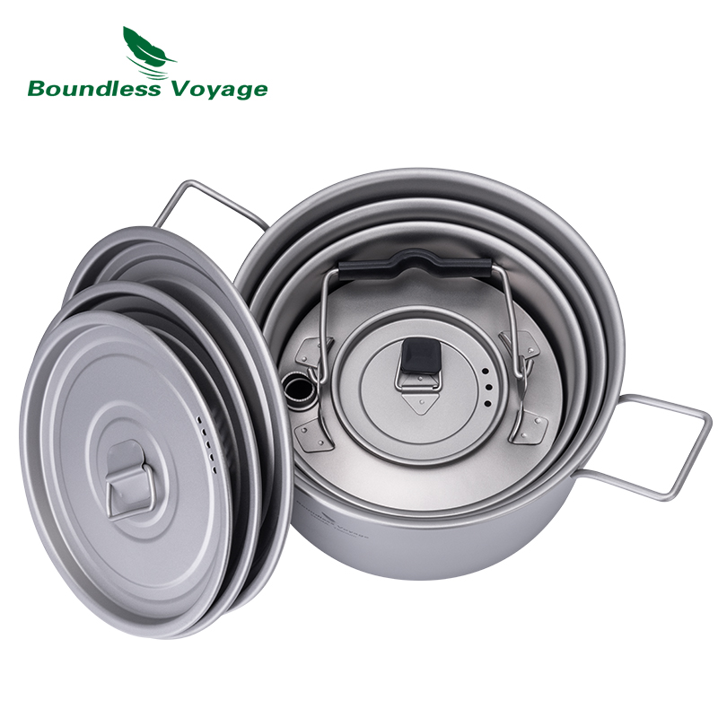 Boundless Voyage Titanium Pot  - Camping Cooking Pot Set ulasan dan harga