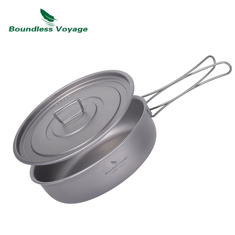 Boundless Voyage Titanium Non- - Camping Cooking Pot With Lid ulasan dan harga