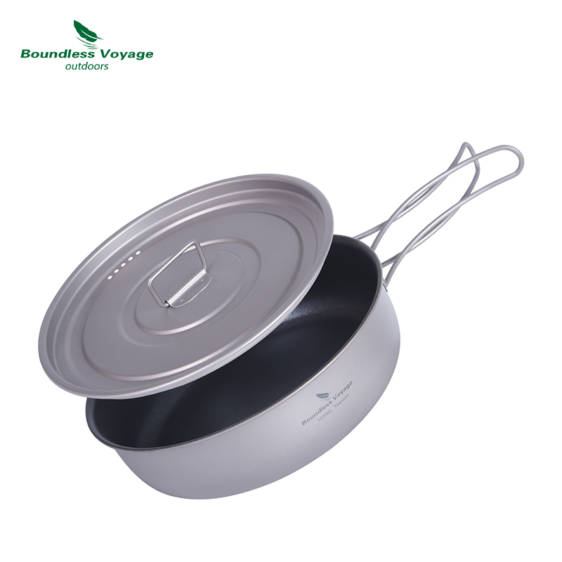 Boundless Voyage Titanium Non- - Camping Cooking Pot With Lid ulasan dan harga