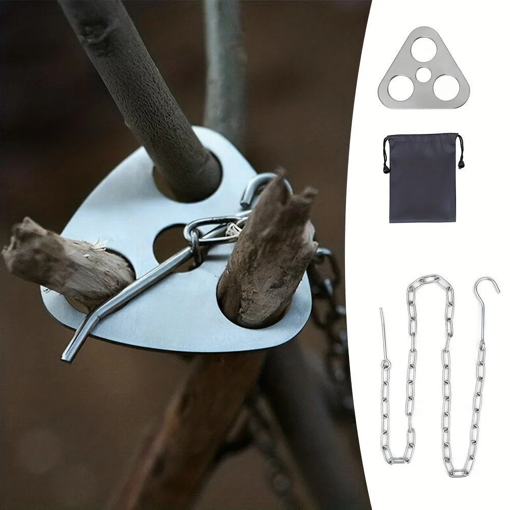 Outdoor BBQ Tripod Portable De - Camping Cooking Utensil Set ulasan dan harga