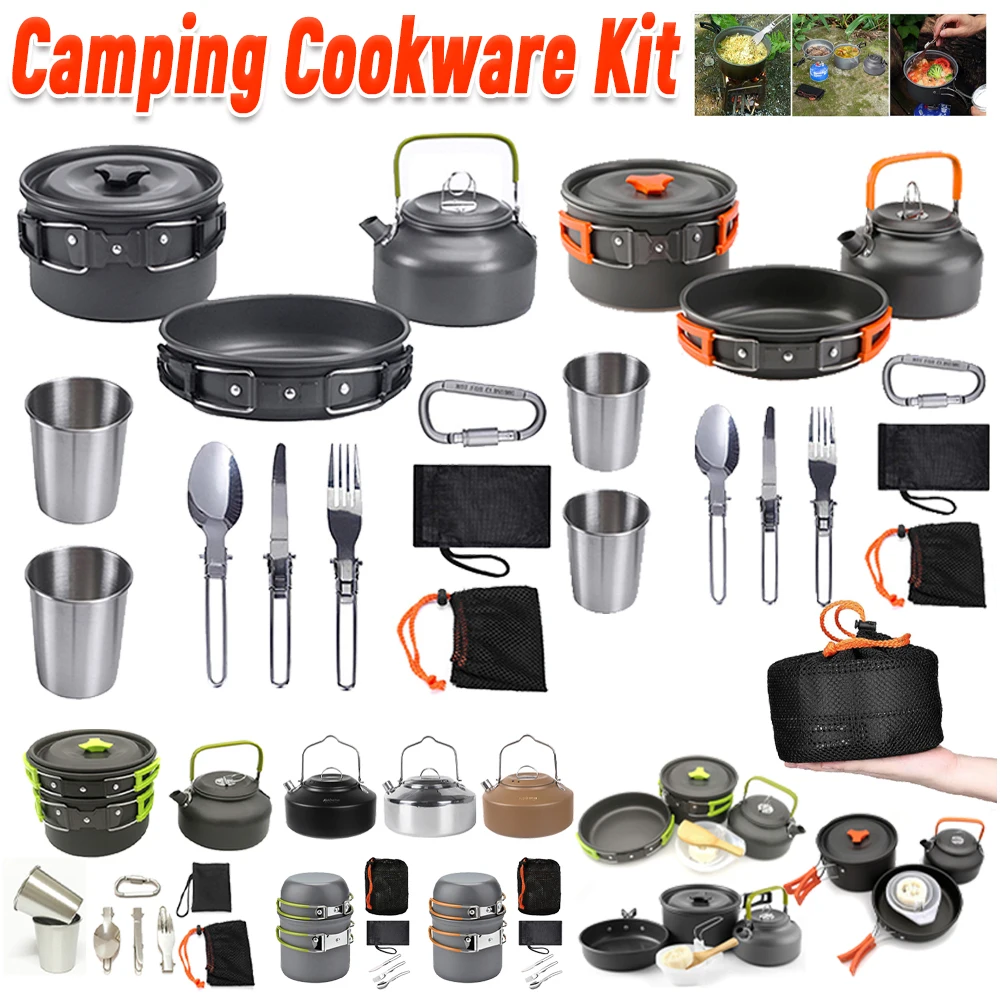 Camping Cookware Kit Kettle Po - Camping Cooking Pot Set ulasan dan harga