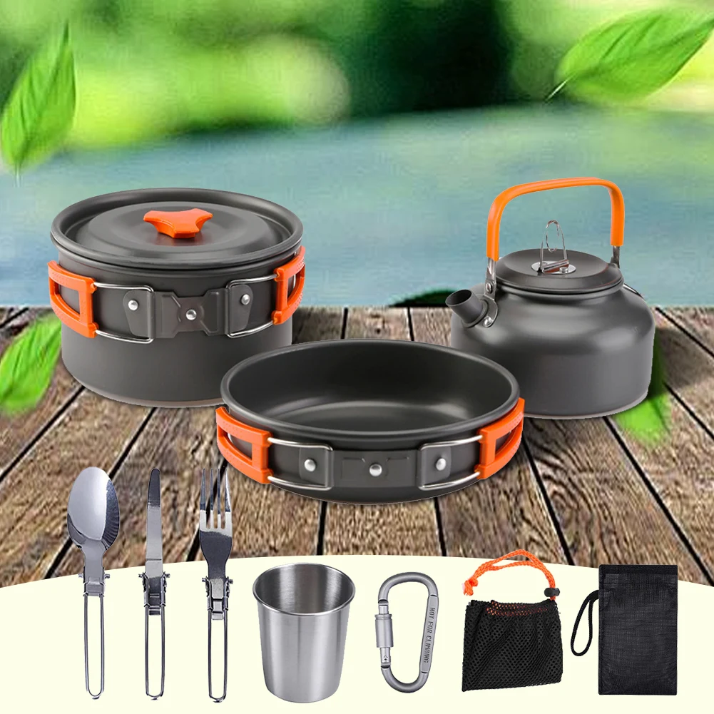 Camping Cookware Kit Kettle Po - Camping Cooking Pot Set ulasan dan harga
