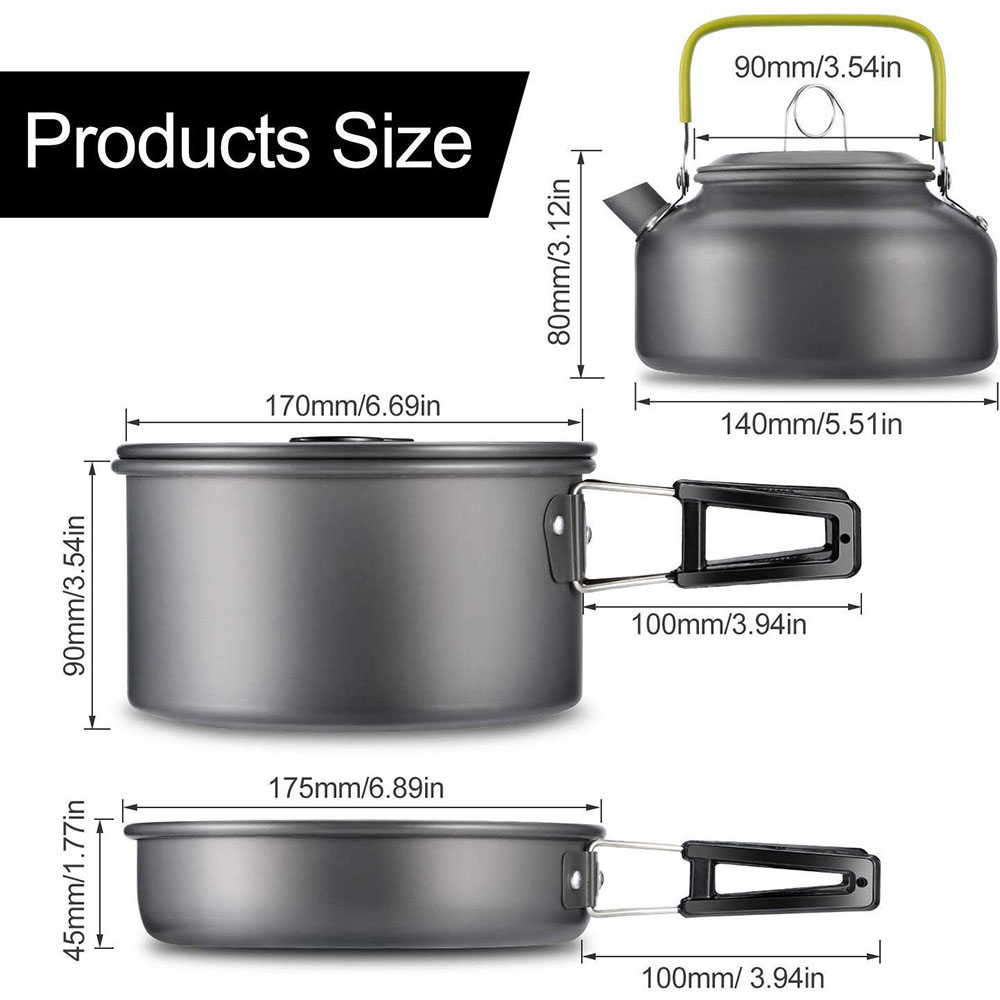Outdoor Camping Cookware Set M - Camping Cooking Pot Set ulasan dan harga