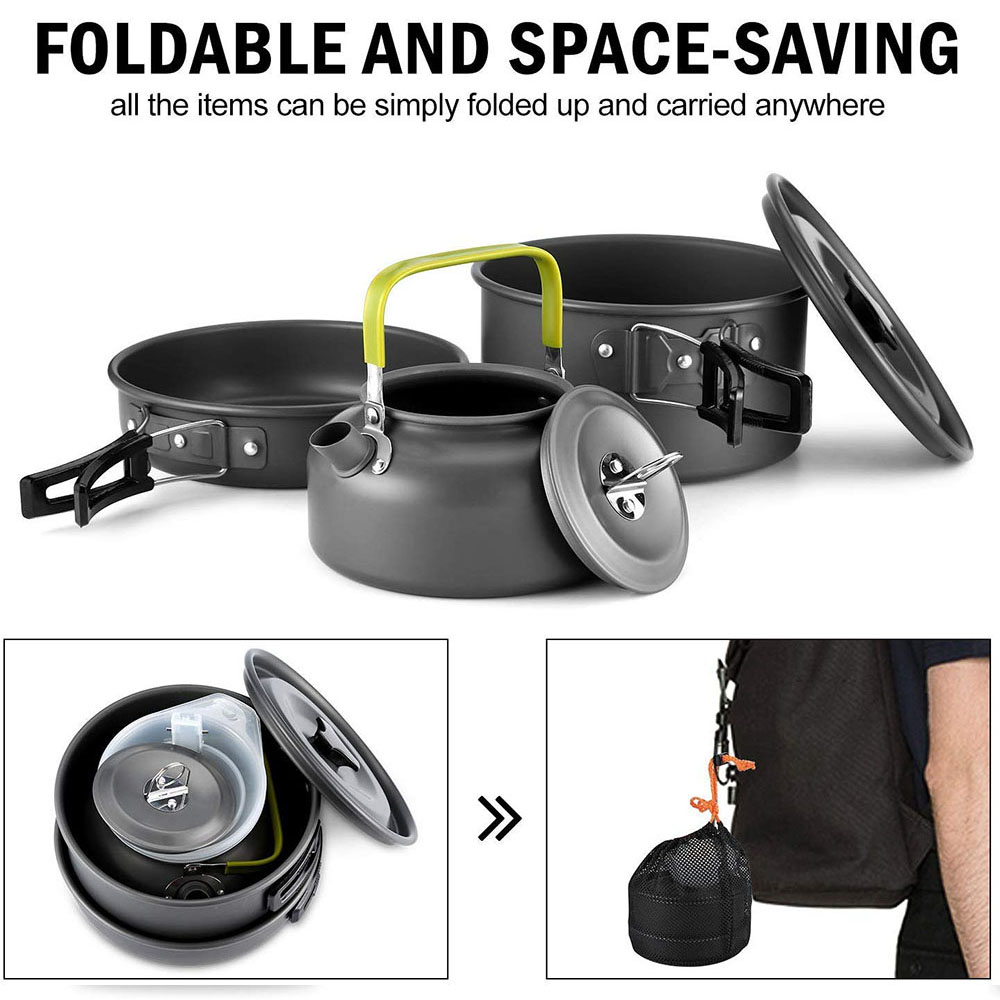 Outdoor Camping Cookware Set M - Camping Cooking Pot Set ulasan dan harga