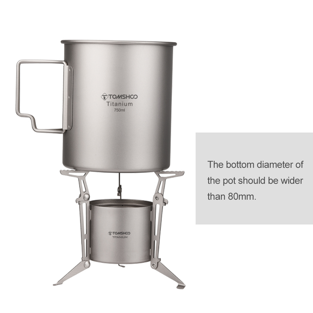 TOMSHOO Ti Alcohol Stove and L - Camping Cooking Pot With Lid ulasan dan harga