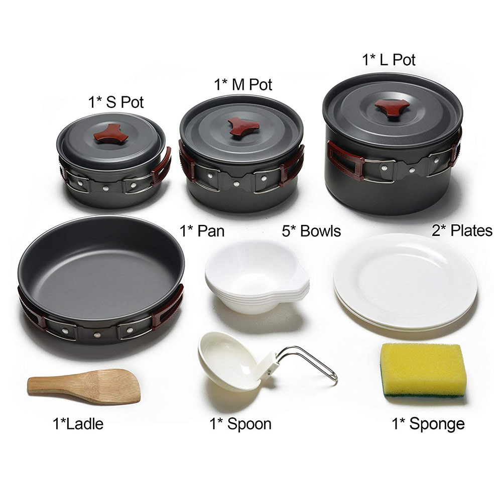 Outdoor Camping Cookware Kit N - Camping Cooking Pot Set ulasan dan harga