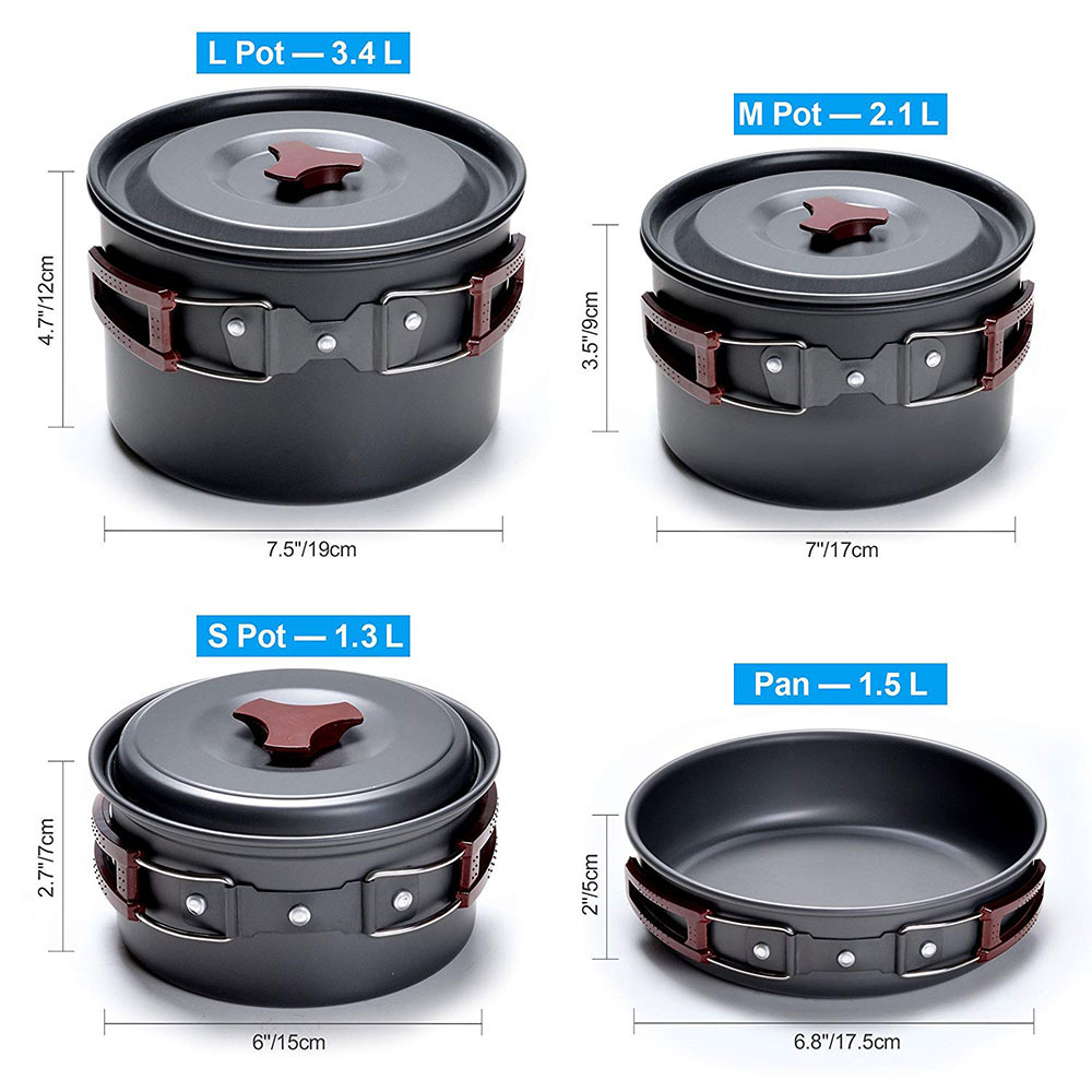 Outdoor Camping Cookware Kit N - Camping Cooking Pot Set ulasan dan harga