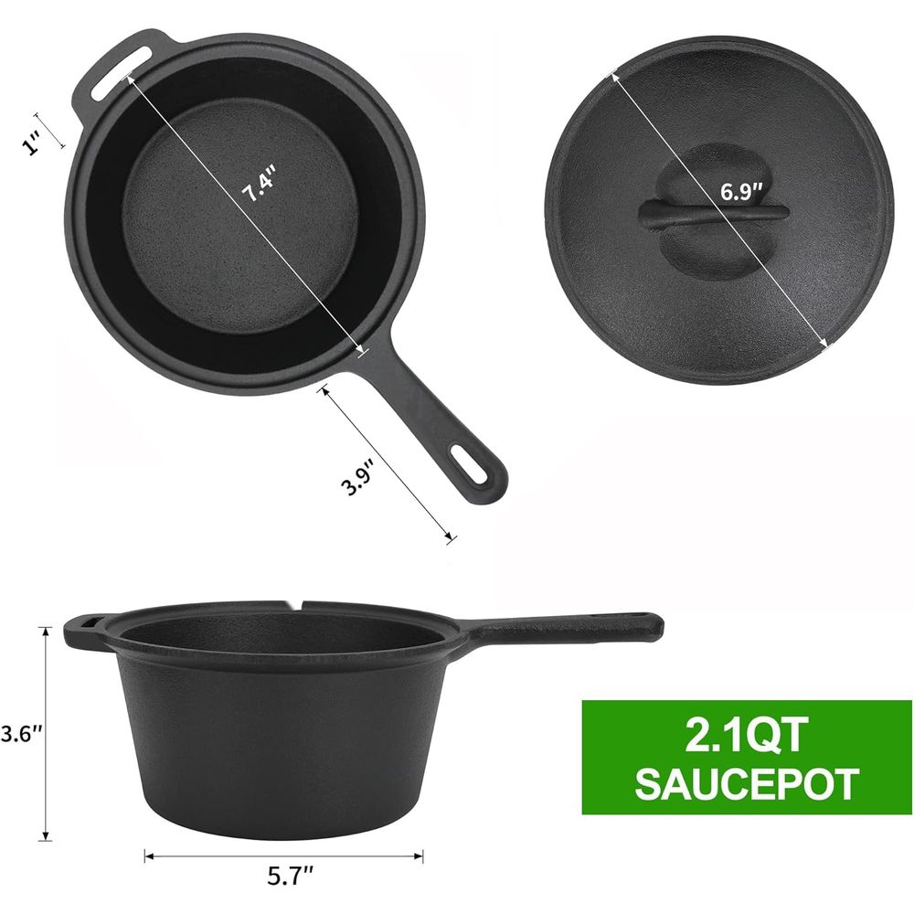 8 Piece Pre-Seasoned Dutch Ove - Vintage Camping Cooking Set ulasan dan harga
