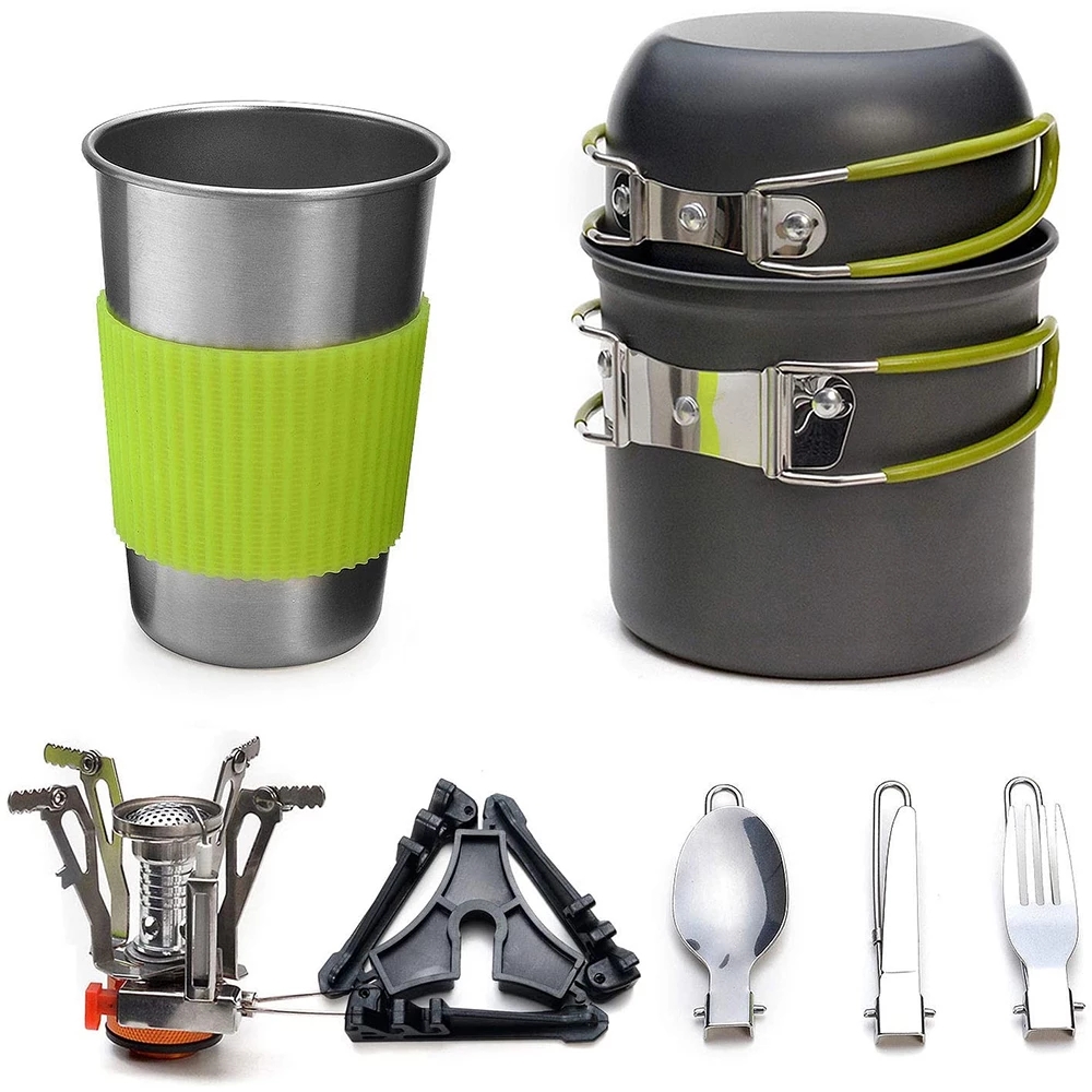 Camping Cookware Kit with Stov - Camping Cooking Pot Set ulasan dan harga