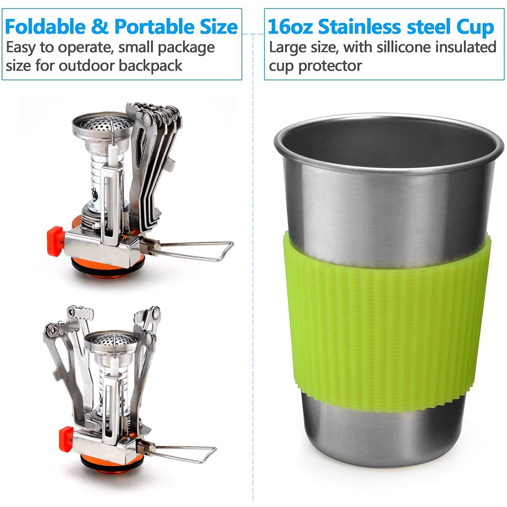 Camping Cookware Kit with Stov - Camping Cooking Pot Set ulasan dan harga